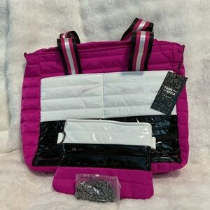 THINK ROYLN Pink, White, and Black Tote Bag